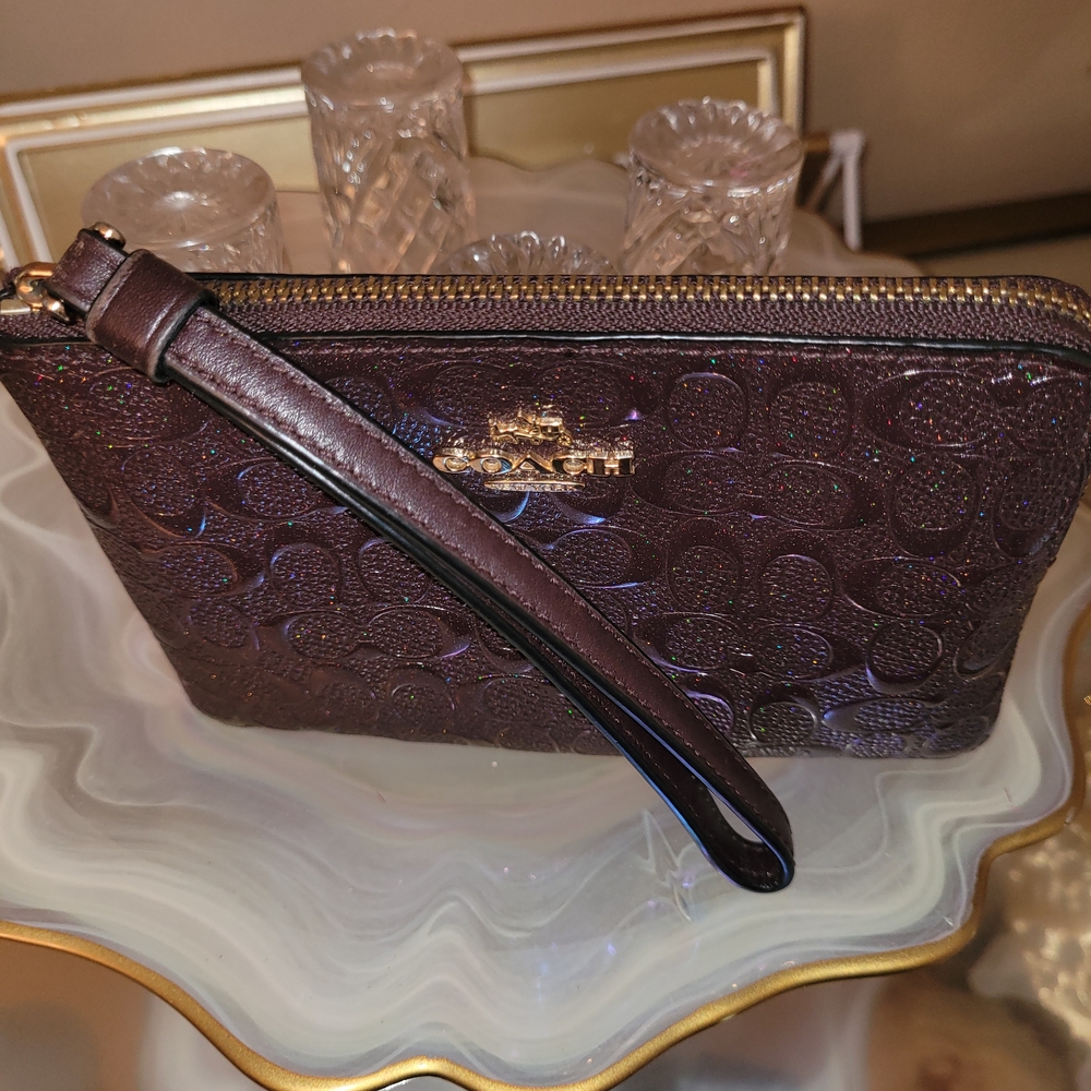 3 Piece Set Coach Signature Oxblood Margot Bag Crossover & 2 Matching Wallets - Picture 14 of 17